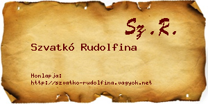 Szvatkó Rudolfina névjegykártya